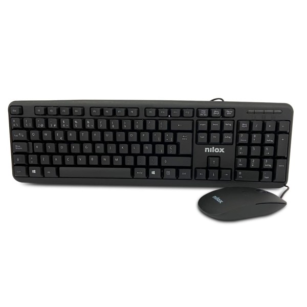 Nilox bundle teclado + ratón flat usb black