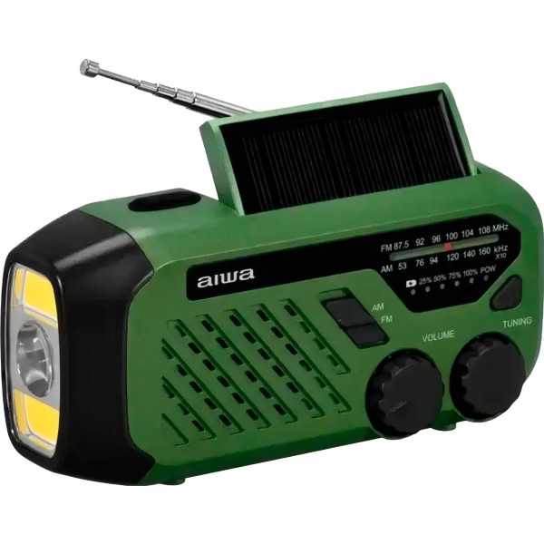 Aiwa r-99em verde / radio de emergencia portátil